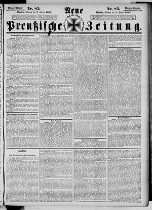 Neue preußische Zeitung vom 20.02.1889
