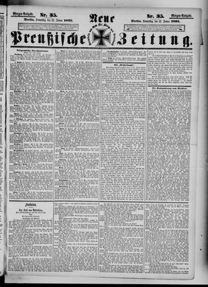 Neue preußische Zeitung vom 22.01.1891