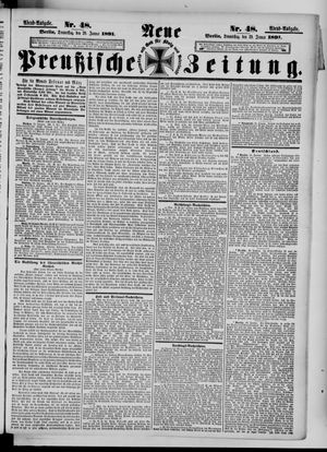 Neue preußische Zeitung vom 29.01.1891