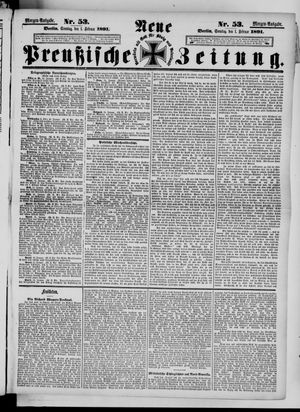 Neue preußische Zeitung vom 01.02.1891