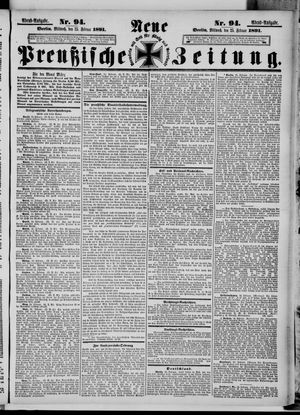Neue preußische Zeitung vom 25.02.1891