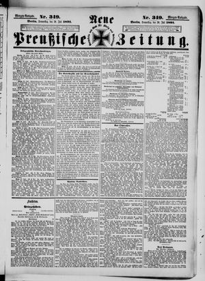 Neue preußische Zeitung vom 30.07.1891