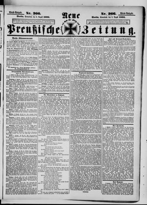 Neue preußische Zeitung vom 08.08.1891
