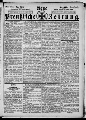 Neue preußische Zeitung vom 11.12.1891