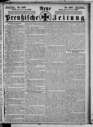 Neue preußische Zeitung vom 22.04.1892