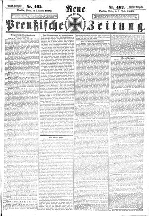 Neue preußische Zeitung vom 03.10.1892