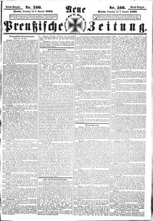 Neue preußische Zeitung vom 03.11.1892