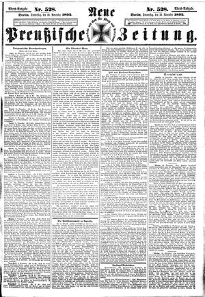 Neue preußische Zeitung vom 10.11.1892