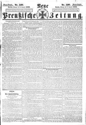 Neue preußische Zeitung vom 16.11.1892