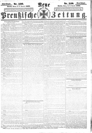 Neue preußische Zeitung vom 21.11.1892