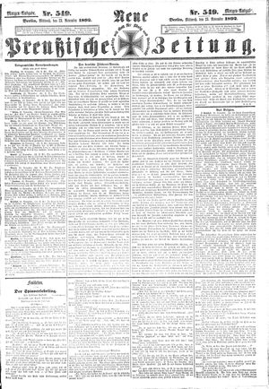 Neue preußische Zeitung vom 23.11.1892