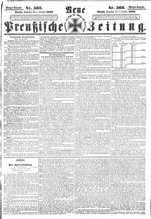Neue preußische Zeitung vom 01.12.1892