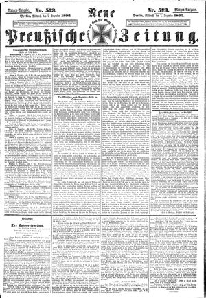Neue preußische Zeitung vom 07.12.1892