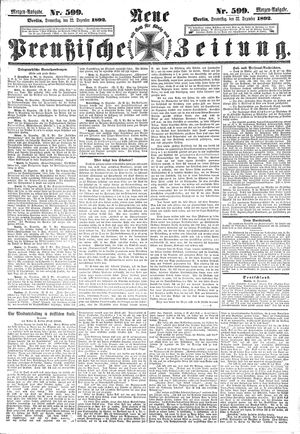 Neue preußische Zeitung vom 22.12.1892