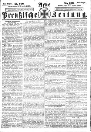 Neue preußische Zeitung vom 27.12.1892