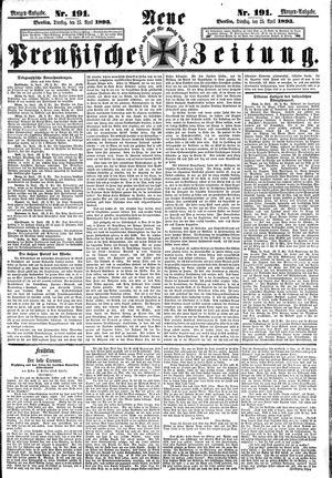 Neue preußische Zeitung vom 25.04.1893
