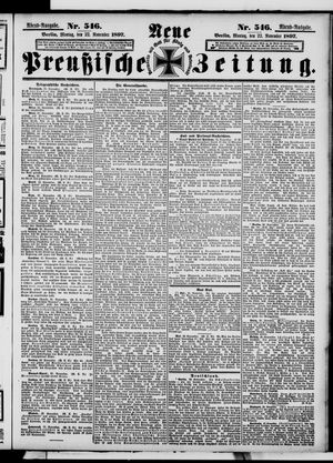 Neue preußische Zeitung vom 22.11.1897