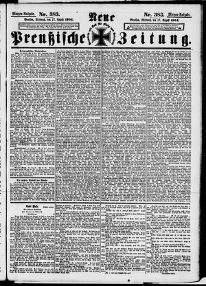 Neue preußische Zeitung vom 17.08.1904