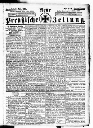 Neue preußische Zeitung vom 08.10.1908