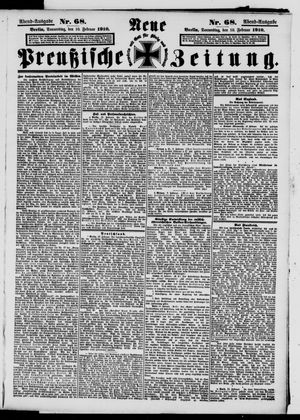 Neue preußische Zeitung vom 10.02.1910