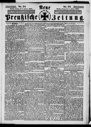 Neue preußische Zeitung vom 14.02.1910