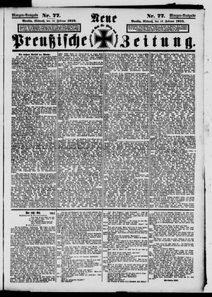 Neue preußische Zeitung vom 16.02.1910