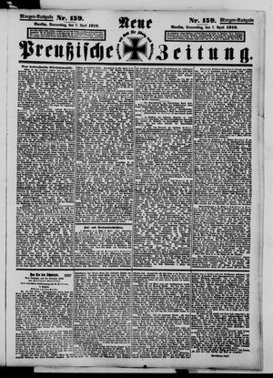 Neue preußische Zeitung vom 07.04.1910