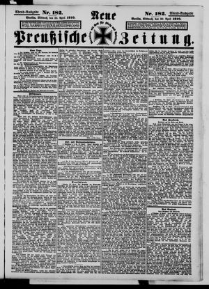 Neue preußische Zeitung vom 20.04.1910