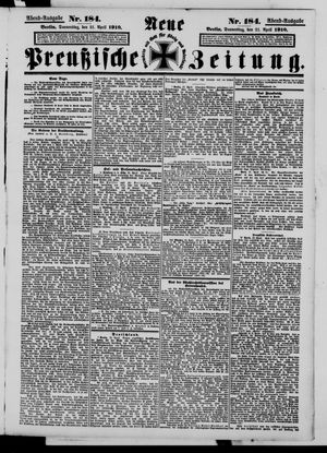 Neue preußische Zeitung vom 21.04.1910