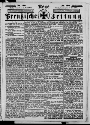Neue preußische Zeitung vom 23.04.1910