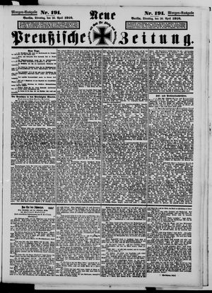 Neue preußische Zeitung vom 26.04.1910