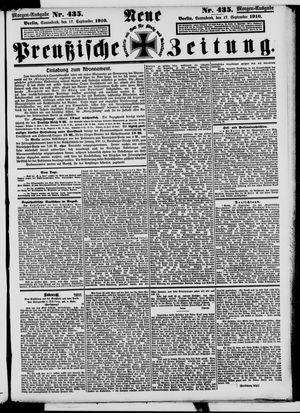 Neue preußische Zeitung vom 17.09.1910