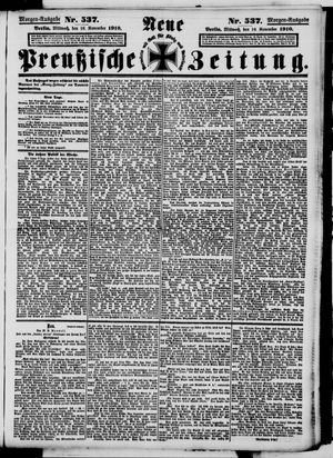Neue preußische Zeitung vom 16.11.1910