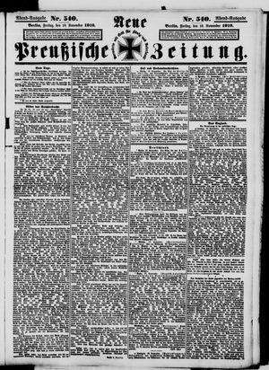 Neue preußische Zeitung vom 18.11.1910