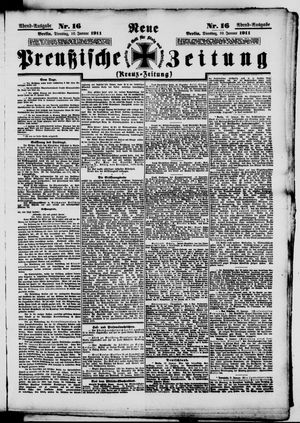 Neue preußische Zeitung vom 10.01.1911