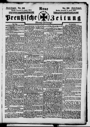 Neue preußische Zeitung vom 21.01.1911
