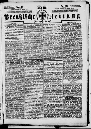 Neue preußische Zeitung vom 27.01.1911