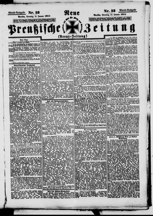 Neue preußische Zeitung vom 31.01.1911