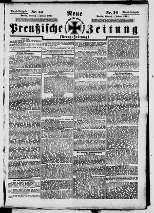 Neue preußische Zeitung on Feb 1, 1911
