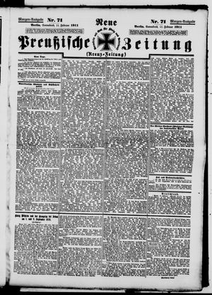 Neue preußische Zeitung vom 11.02.1911