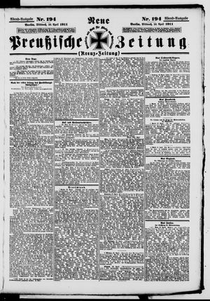 Neue preußische Zeitung vom 26.04.1911