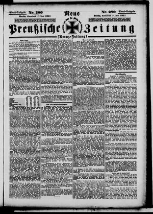 Neue preußische Zeitung vom 17.06.1911