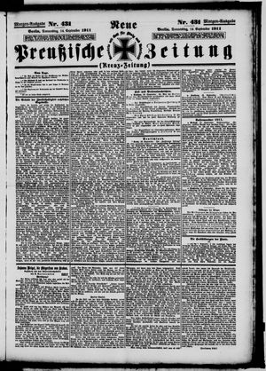 Neue preußische Zeitung vom 14.09.1911