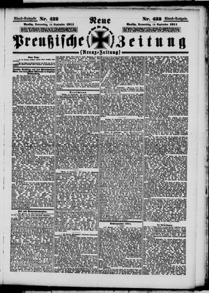 Neue preußische Zeitung vom 14.09.1911