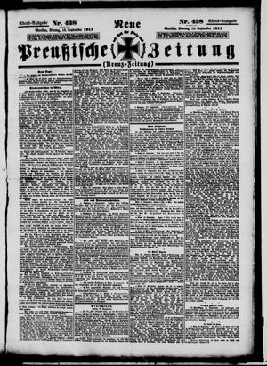 Neue preußische Zeitung vom 18.09.1911