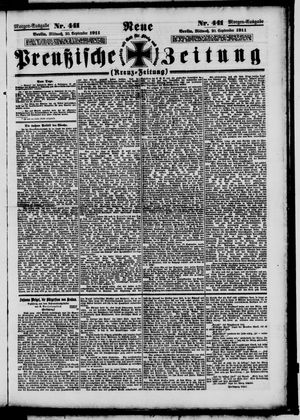 Neue preußische Zeitung vom 20.09.1911