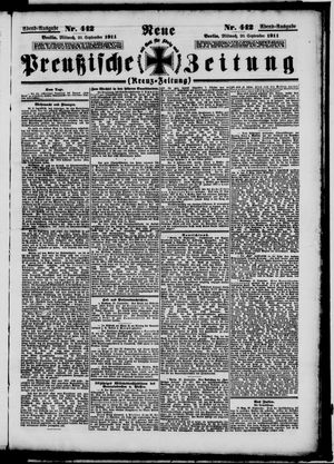 Neue preußische Zeitung vom 20.09.1911
