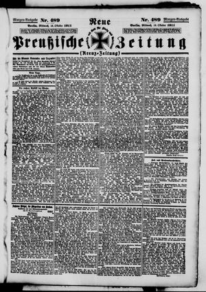 Neue preußische Zeitung vom 18.10.1911