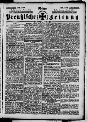Neue preußische Zeitung vom 02.11.1911