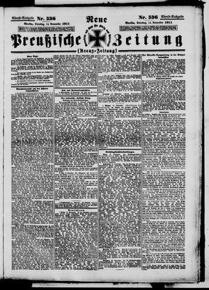 Neue preußische Zeitung vom 14.11.1911